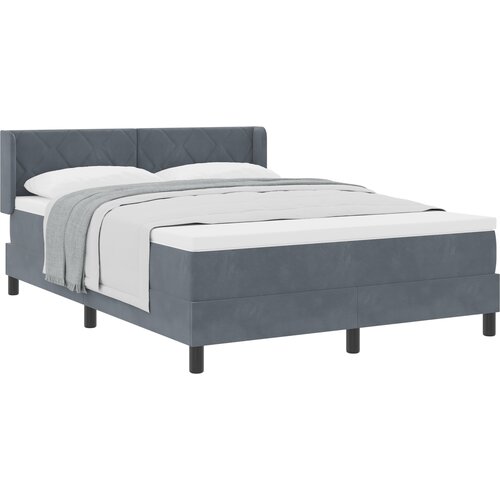 vidaXL Box Spring postelja z madracem Temno siva 140x200 cm Žamet Cene