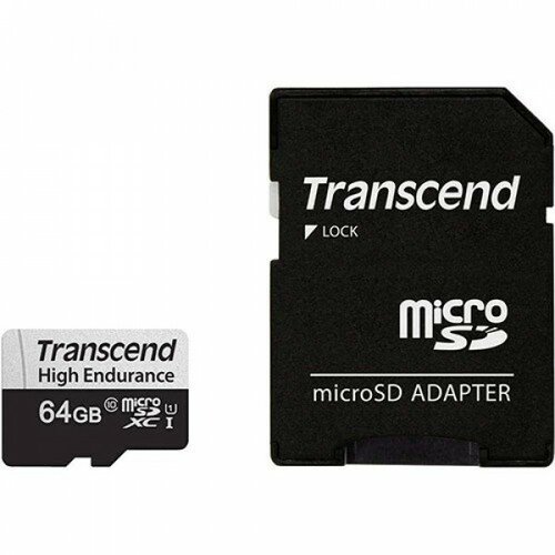 Transcend 64GB microSD w/ adapter U1, microSDXC 350V High Endurance, Read/Write 95/45 MB/s TS64GUSD350V memorijska kartica Cene