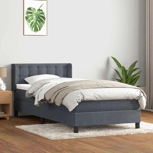 vidaXL Box Spring krevet s madracem tamno sivi 80x210 cm baršun Cene