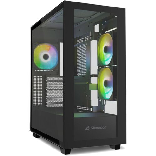 Sharkoon Kući&amp;scaron;te gaming, Rebel C60 RGB Black ATX, ventilator 4&amp;times;120 Slike