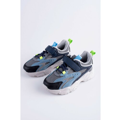 TRENDI boys' sneakers on a thick platform blue Slike