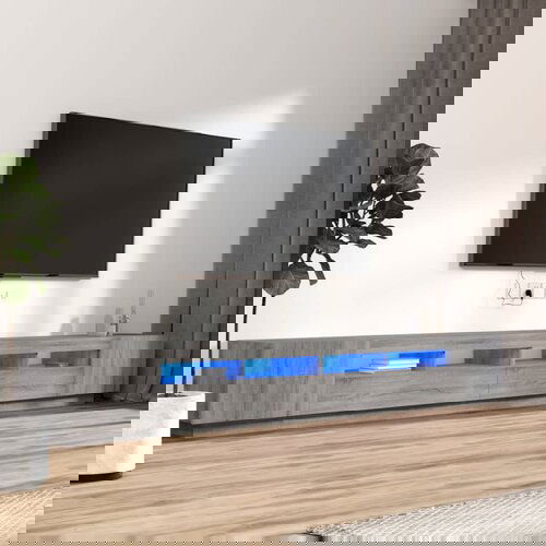 The Living Store Komplet TV omaric LED 3-delni siva sonoma inženirski les - Komplet TV Omaric, (21374230) Slike