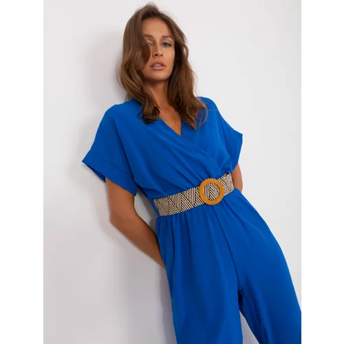 Fashion Hunters Cobalt blue overall with 7/8 trousers