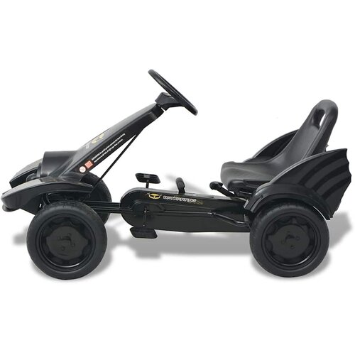  Go Kart sa Pedalama i Podesivim Sjedalom Crni Slike
