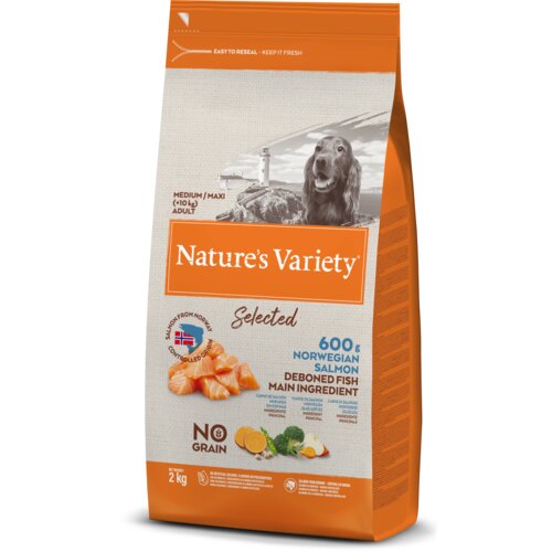 Nature's Variety selected dog adult m/l losos 2KG Cene
