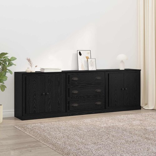  Komode 3 pcs Crni hrast 210 x 35,5 x 67,5 cm Konstruirano drvo Cene