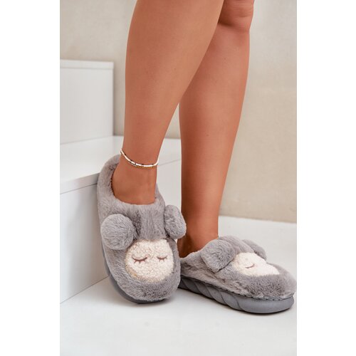 FK1 Warm Fur Slippers Women Grey Jozelinetta Slike