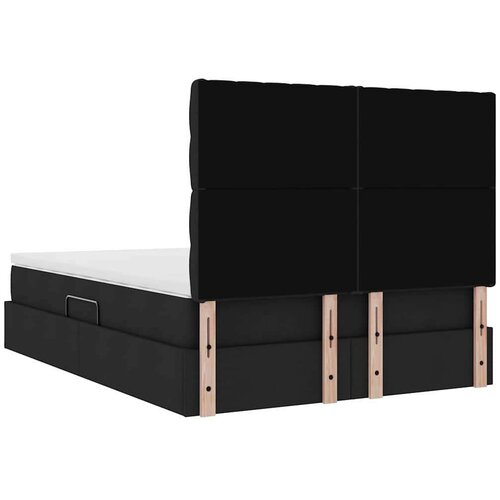  Krevet s od storage s madracem Crna 140 x 200 cm Lažna koža Slike