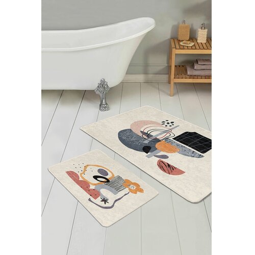 Mila Home Bež žametne kopalni&amp;scaron;ke preproge v kompletu 2 ks 60x100 cm &amp;ndash; Slike