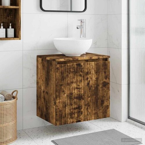  Umivaonik s policom Dimljeni hrast 49,5 x 35 x 63 cm Cijene