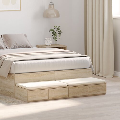 vidaXL Nočne omarice s predali iz sonomskega hrasta 120x36.5x16.5 cm inženirski les Cene