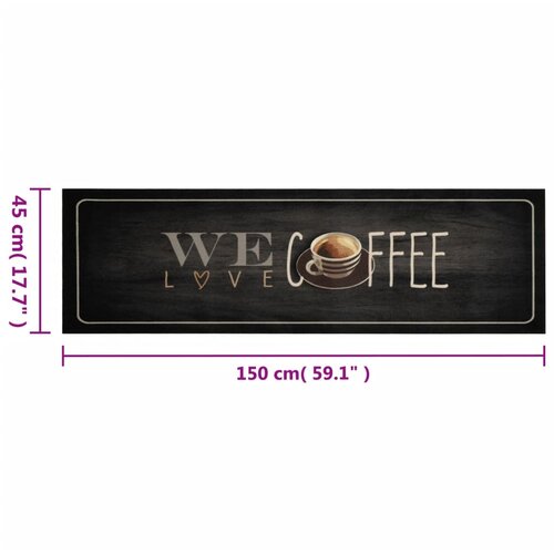  Kuhinjski tepih perivi s natpisom Coffee 45 x 150 cm bar&amp;scaron;unasti Slike