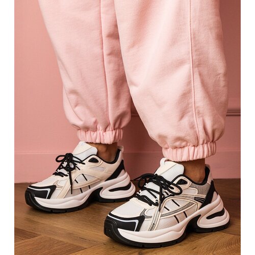 Gemre Black and white sports sneakers on a chunky sole Manora Slike