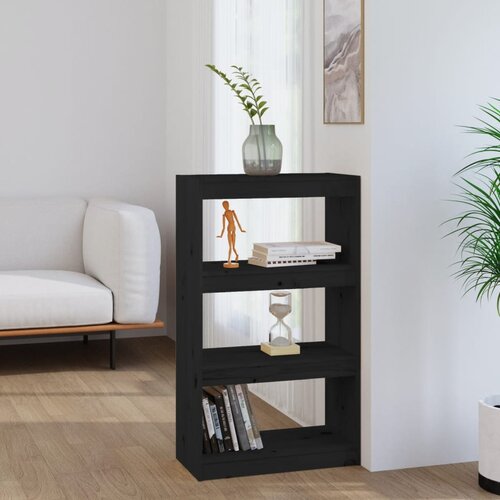 Furnova Knjižna omara / pregrada črna 60x30x103,5 cm trdna borovina, (21932321) Cene