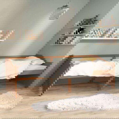 vidaXL trosed z ležiščem medeno rjava trdna borovina 90x200 cm Cene