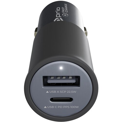 Prio Avtomobilski polnilec za naprave s priključkom USB-C / USB-A, dvojni, 100W Cene