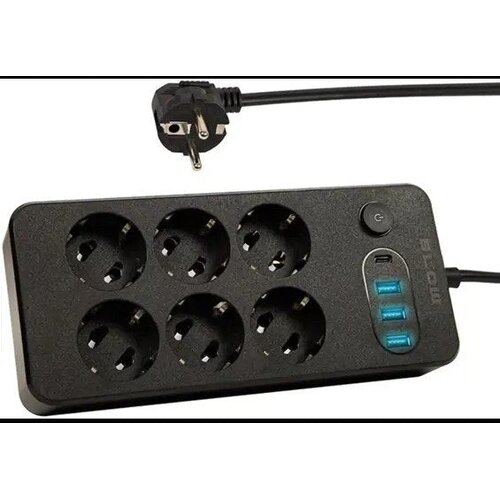 Blow PS-650 podalj&scaron;ek s 6 vtičnicami, 3&times;USB + USB-C, 5 m Cene