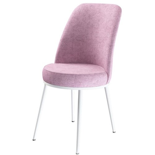 Hanah home set trpezarijskih stolica Dexa 8 kom, roze tkanina Babyface, bele metalne noge Cene
