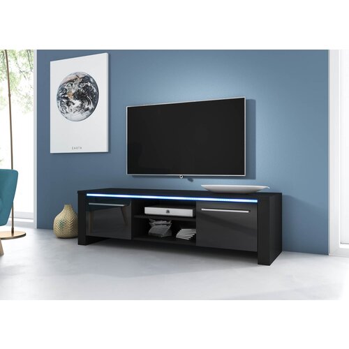 Moderna Moderan TV ormari MAKS crna visoki sjaj 140 cm + LED Slike