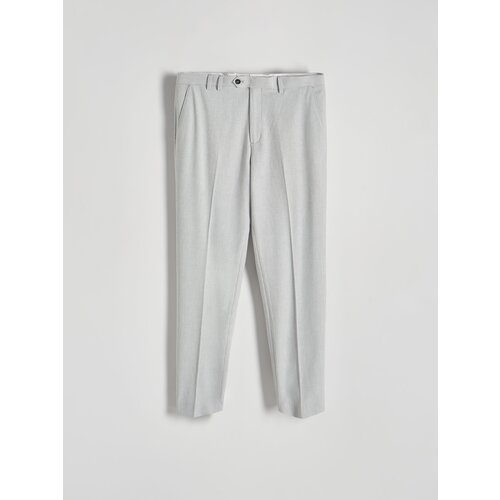 Reserved - MEN`S TROUSERS - light grey Cene