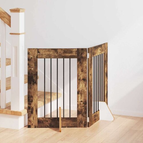  Vrata za pse z stojali 2 pcs Dimljen hrast 60 x 60 cm, (5000232728) Cene