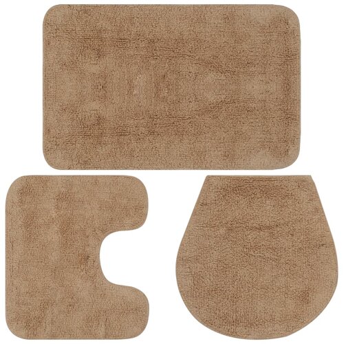 3-dijelni set kupaonskih otirača od tkanine bež Cijene