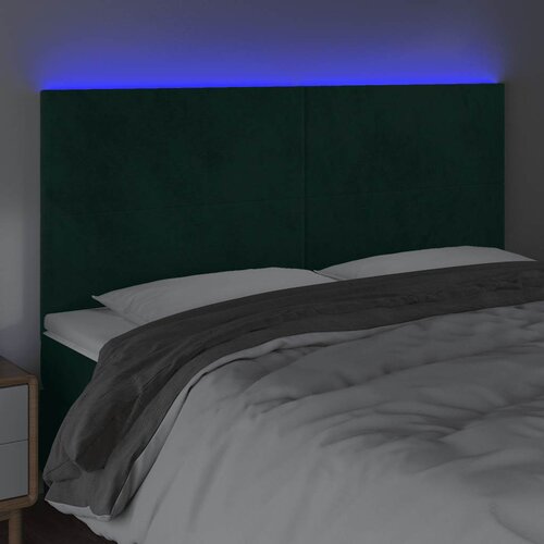  LED uzglavlje tamnozeleno 160x5x118/128 cm bar&amp;scaron;unasto Slike