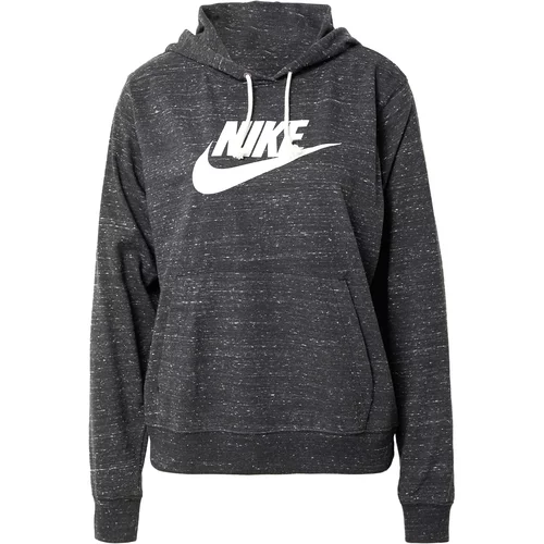 Nike Sportswear Sweater majica crna melange / bijela