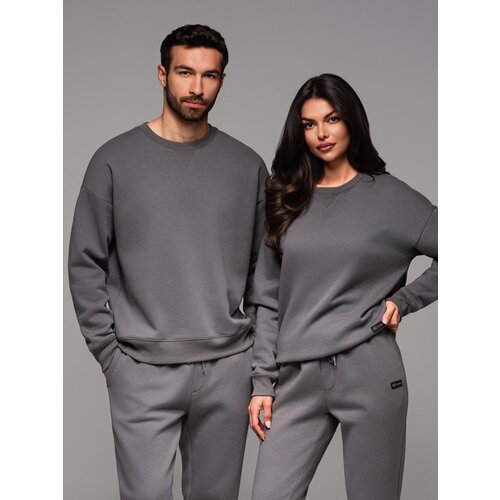 Ombre Unisex classic sweatshirt with round neckline - grey Slike