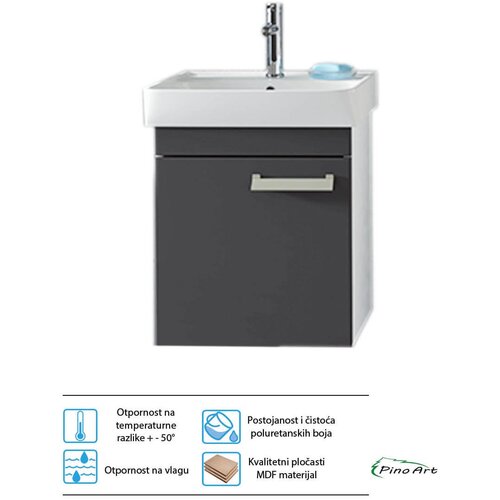 Pino Art lavabo sa ormarićem neon 969 antracit 45cm Slike