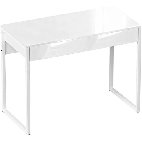  Radni stol 100 x 50 cm računalni stol uredski stol s 2 ladice za male sobe bijela Slike