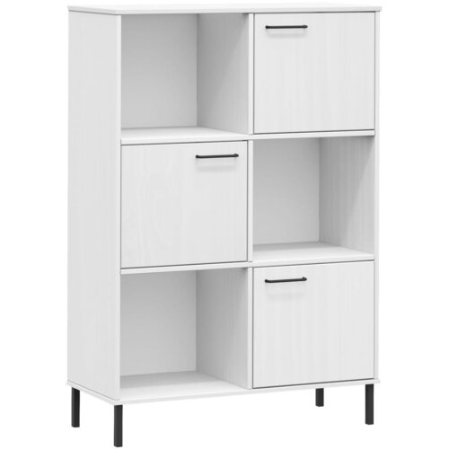 vidaXL Knjižna omara z nogami bela 90x35x128,5 cm trden les OSLO, (20706172) Cene