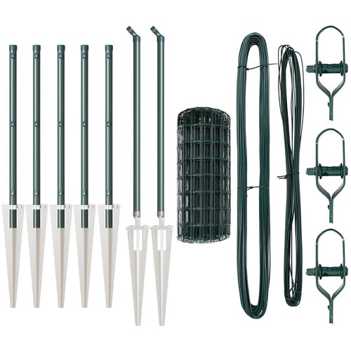 VidaXL Euro Ograda sa 7 &amp;Scaron;iljaka 0.6x10 m Galvanizirani Čelik Zeleni Slike