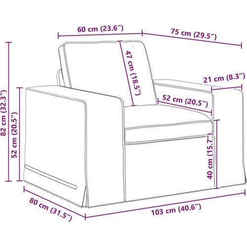 SOFA Crna 103 x 80 x 82 cm tkanina Slike
