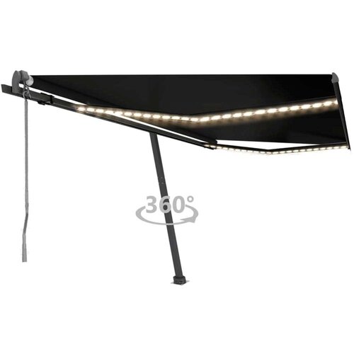  Automatska tenda sa senzorom za vjetar LED 400x300 cm antracit Slike