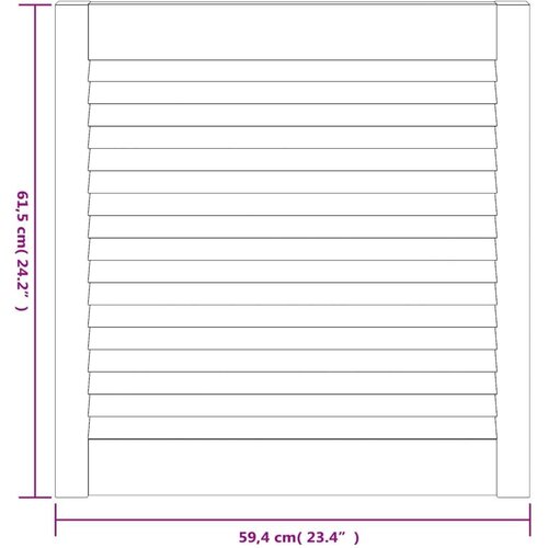  Vrata za omarico z letvicami 4 kosi 61,5x59,4 cm trdna borovina, (21413189) Slike