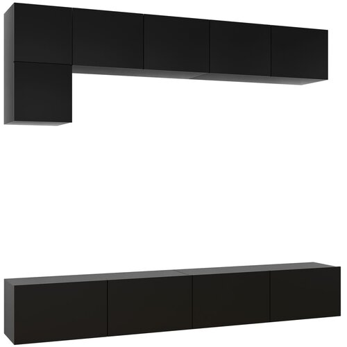 Maison Chic Komplet TV omarice - TV enot 5-delni črna inženirski les, (21701110) Slike