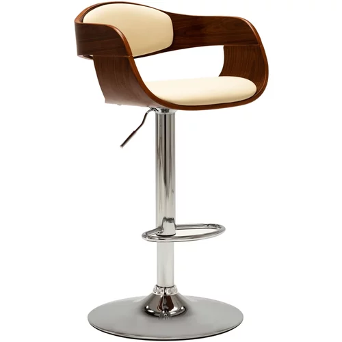 vidaXL Barska stolica od savijenog drva i umjetne kože krem