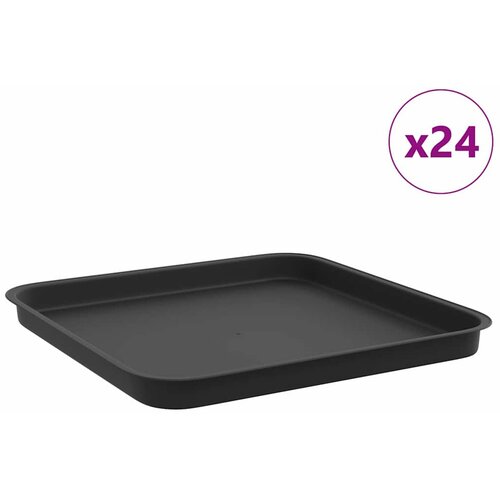 vidaXL Kvadraten cvetlični pladenj 24 pcs Črna 36 x 36 x 2.5 cm, (5000207480) Cene
