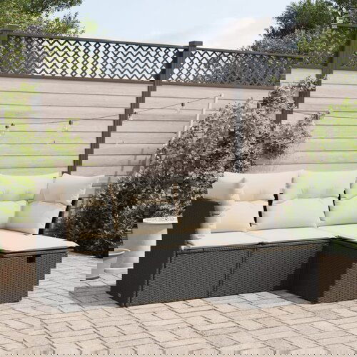 vidaXL 4-dijelni set vrtnih sofa od poliratana s jastucima crni Cijene