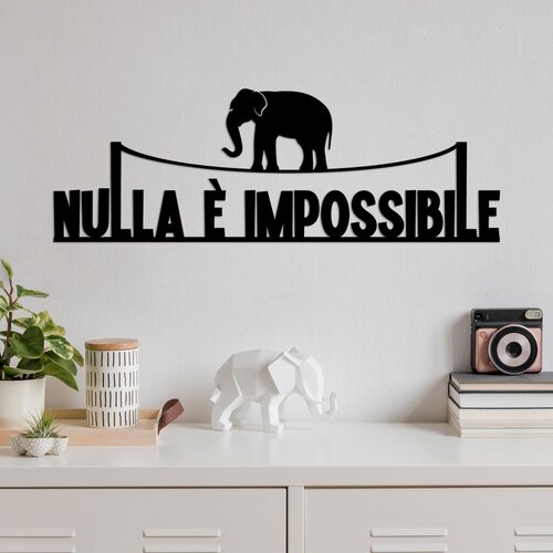 Wallity zidna dekoracija Nulla E Impossible 1, 60x20cm, Crna Cene