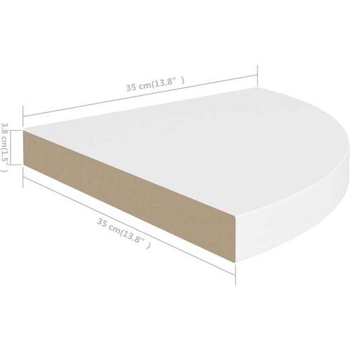 VidaXL Kotne police 2 kosa bele 35x35x3,8 cm MDF Slike