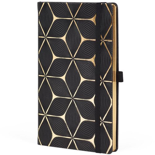  NOTES 13X21CM CRTE 96L S GUMICOM CASTELLI GOLD FLOWER CRNO/ZLATNI Cene