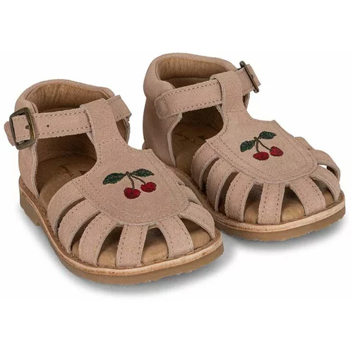 Konges Sløjd Otroški sandali iz semiša roza barva