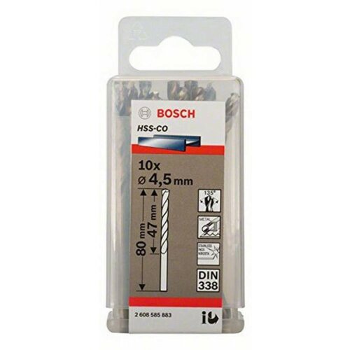 Bosch burgija za metal HSS-Co, DIN 338 4.5mm, 1 komad ( 2608585883. ) Slike