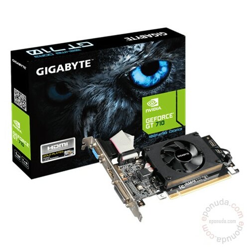 Gigabyte PCI-E nVidia GeForce GV-N710D3-1GL GT710 1GB DDR3 grafička kartica Slike