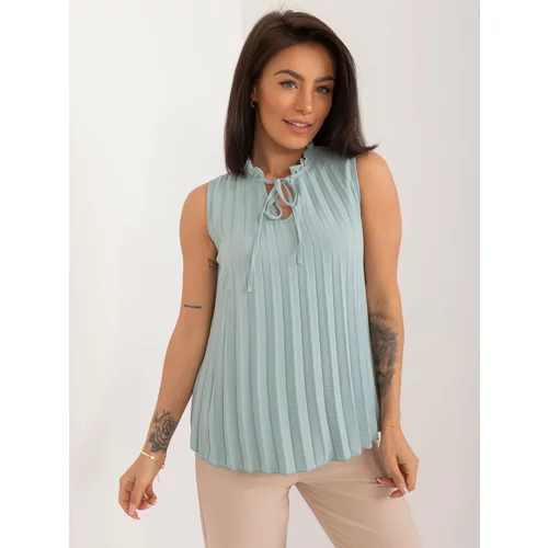 Fashion Hunters Pistachio formal blouse with ties SUBLEVEL