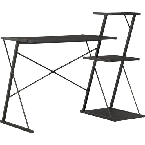 Furnova Pisalna miza s polico črna 116x50x93 cm, (21925393) Cene