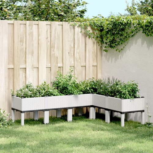 vidaXL Vrtna sadilica s nogama bijela 160 x 120 x 42 cm PP Cene