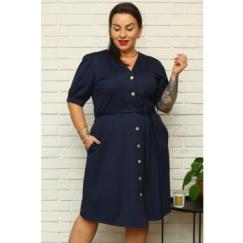 Karko Woman's Dress SB738 Navy Blue